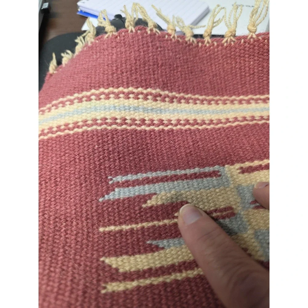 Vintage Chimayo Southwest Mat Runner 10x10 Aztec‎